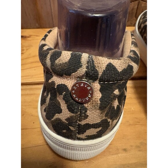 Steve Madden Glaammar Canvas Leopard Print Dual Sneakers 8.5 Slip On Flats - Picture 6 of 7